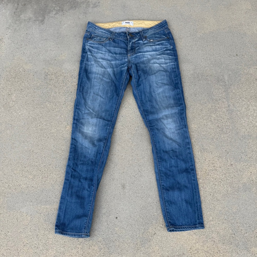 PAIGE Skyline Ankle Peg Jeans Medium Wash Women Size 28‎